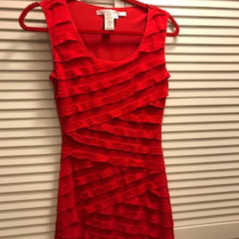 Form fitting  flat pleated statement dress